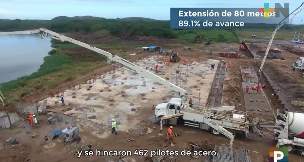 Avance de 87% lleva la obra  de extensión del puerto de Coatzacoalcos