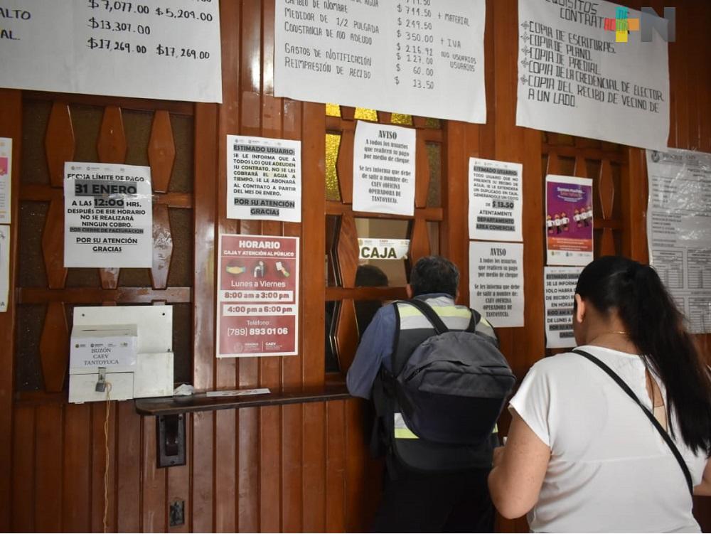 Hasta febrero seguirá vigente el pago anual anticipado de agua