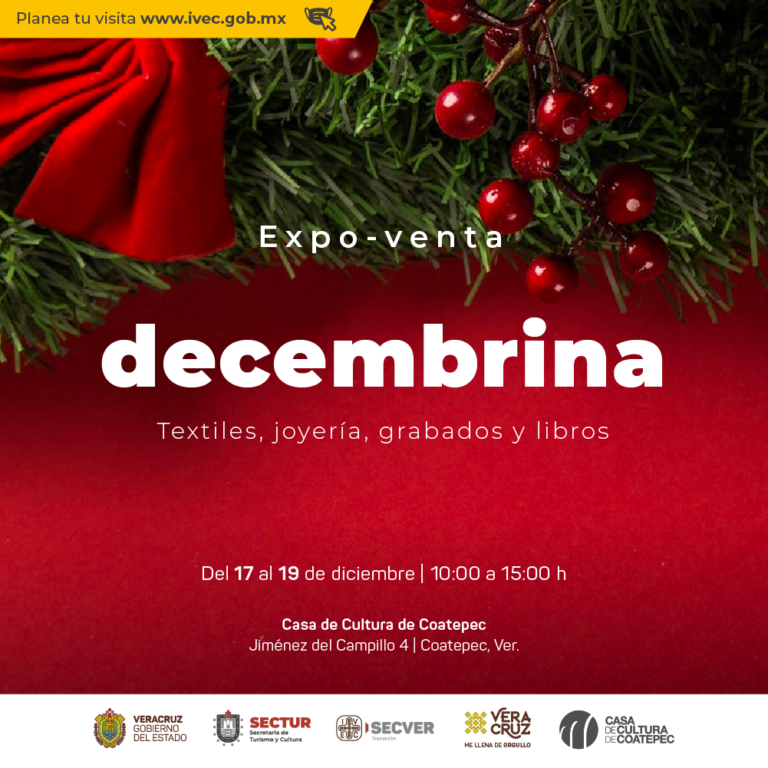 Invita IVEC a expoventa decembrina en Casa de Cultura de Coatepec