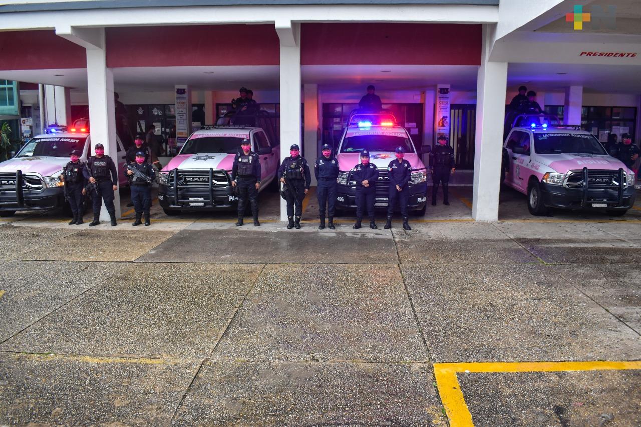 Operativo de seguridad continúa en Coatzacoalcos; acompañamiento policial se puede solicitar al 911