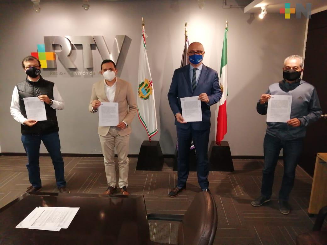 RTV y UV firmaron convenio para la coproducción y transmisión de «Veracruz, escenario de la Guerra»