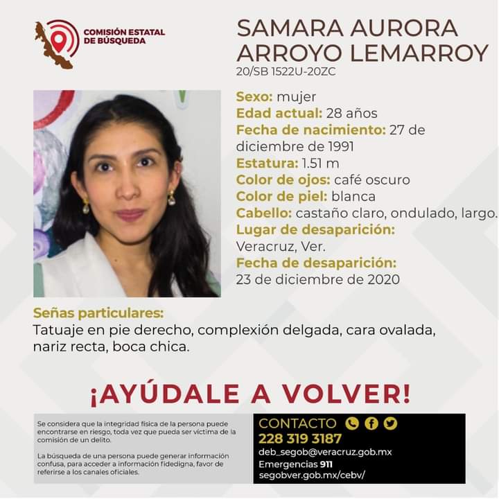 Piden ayuda para encontrar a joven nutrióloga radicada en Veracruz