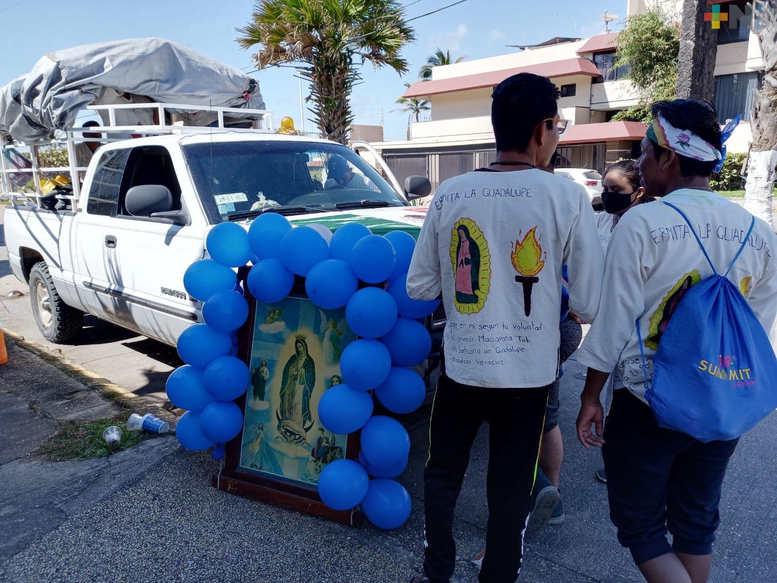 Peregrinos de Tabasco llegaron al Santuario de la Virgen de Guadalupe en Coatzacoalcos