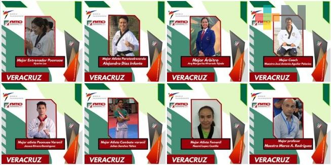 Taekwondoines veracruzanos son galardonados a nivel nacional