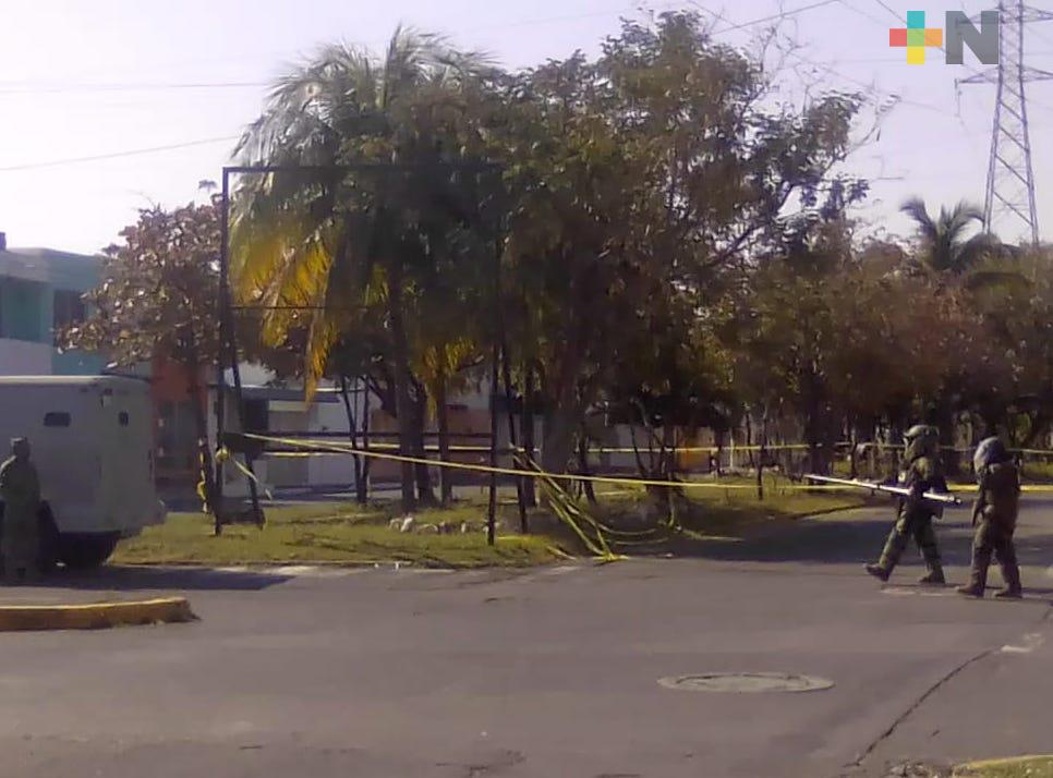 Semar remueve supuesto objeto explosivo en fraccionamiento Floresta de Veracruz