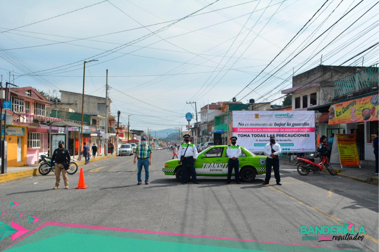 Con cierre de calles, municipio de Banderilla atiende Alerta Preventiva por COVID-19
