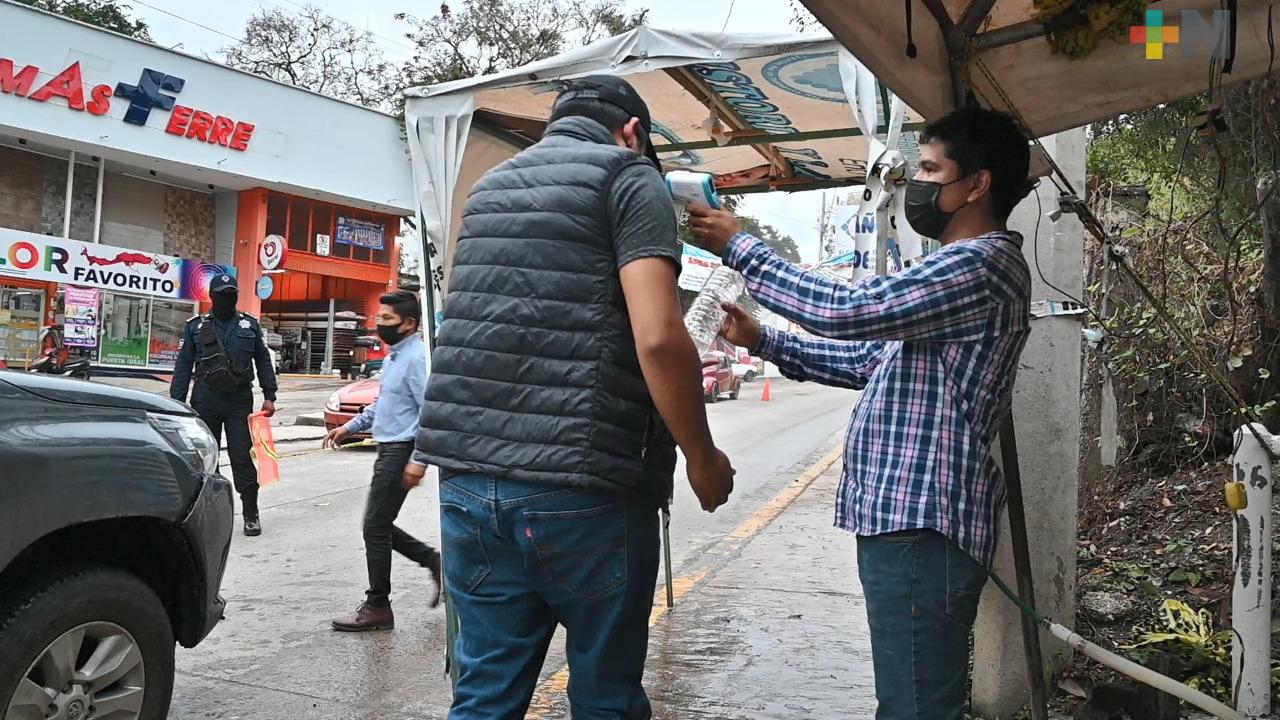 Hay filtros sanitarios, permanentes en Tantoyuca, afirman autoridades