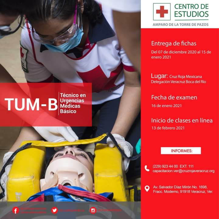 A punto de cerrar convocatoria para Técnico en Urgencias Médicas de la Cruz Roja delegación Veracruz