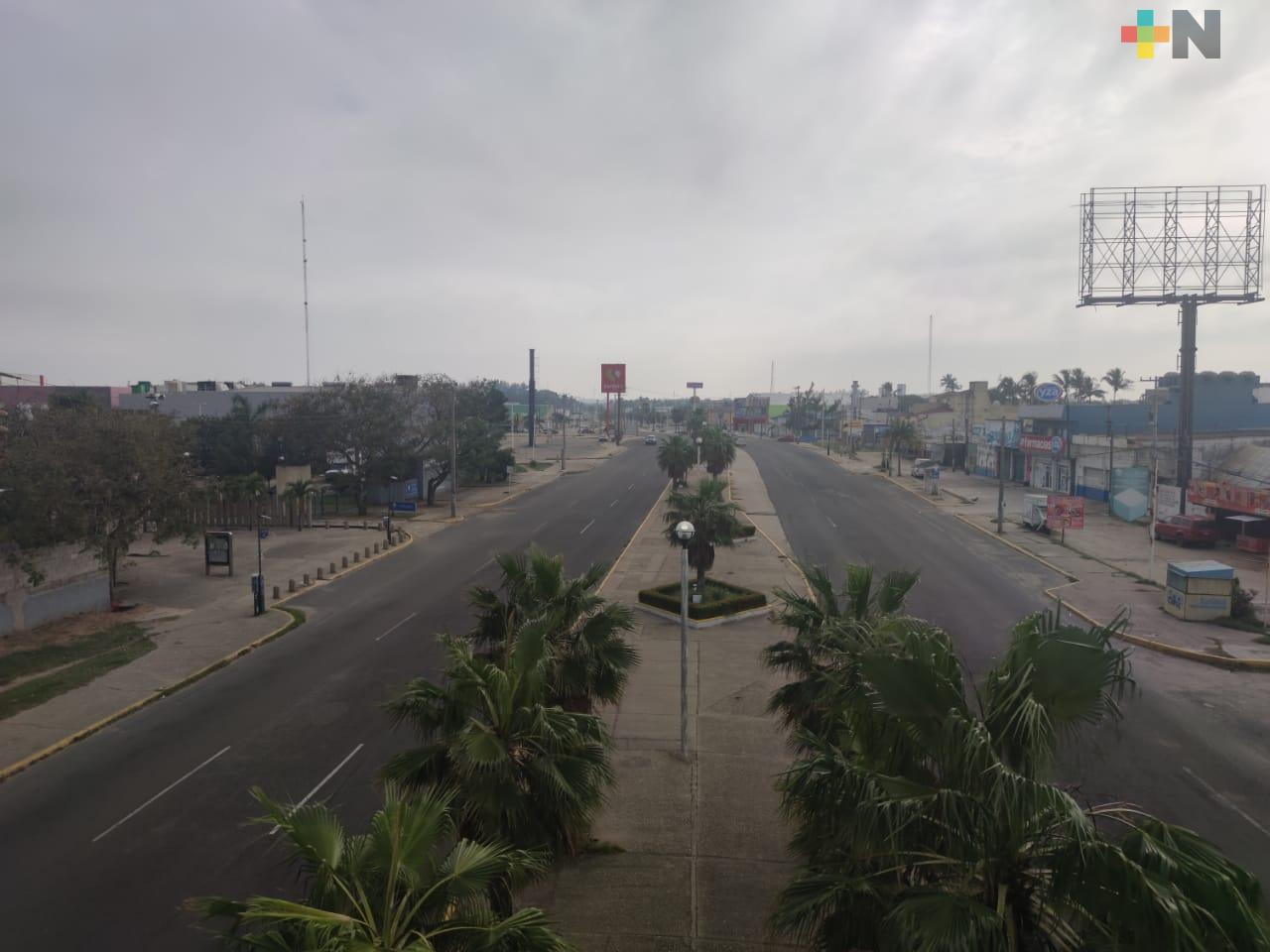 Coatzacoalcos, con calles vacías en el inicio del 2021