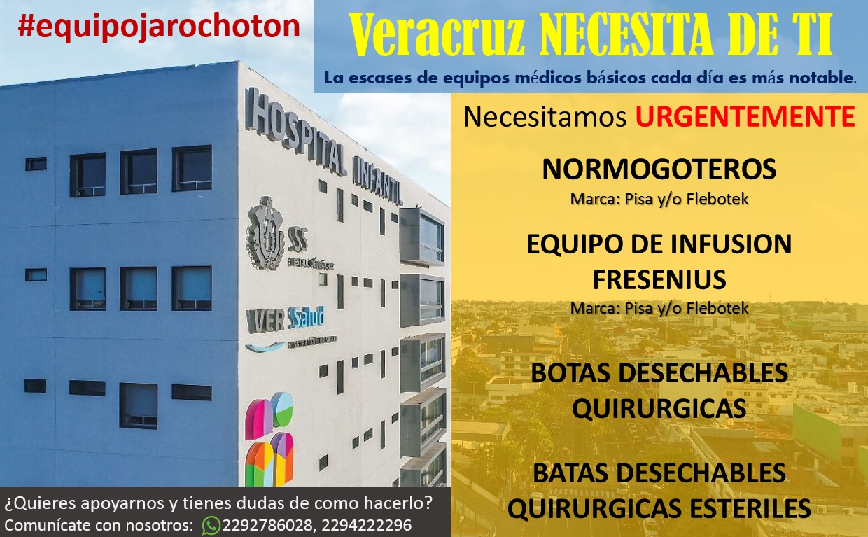 Piden donaciones en especie para el Hospital Infantil de Veracruz