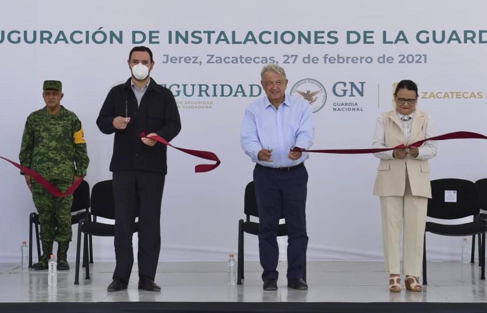 En Jerez, presidente inauguró instalaciones de la Guardia Nacional