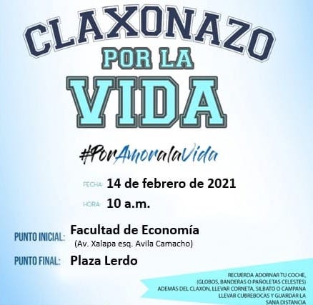 Convocan a participar en Claxonazo por la Vida, en Xalapa
