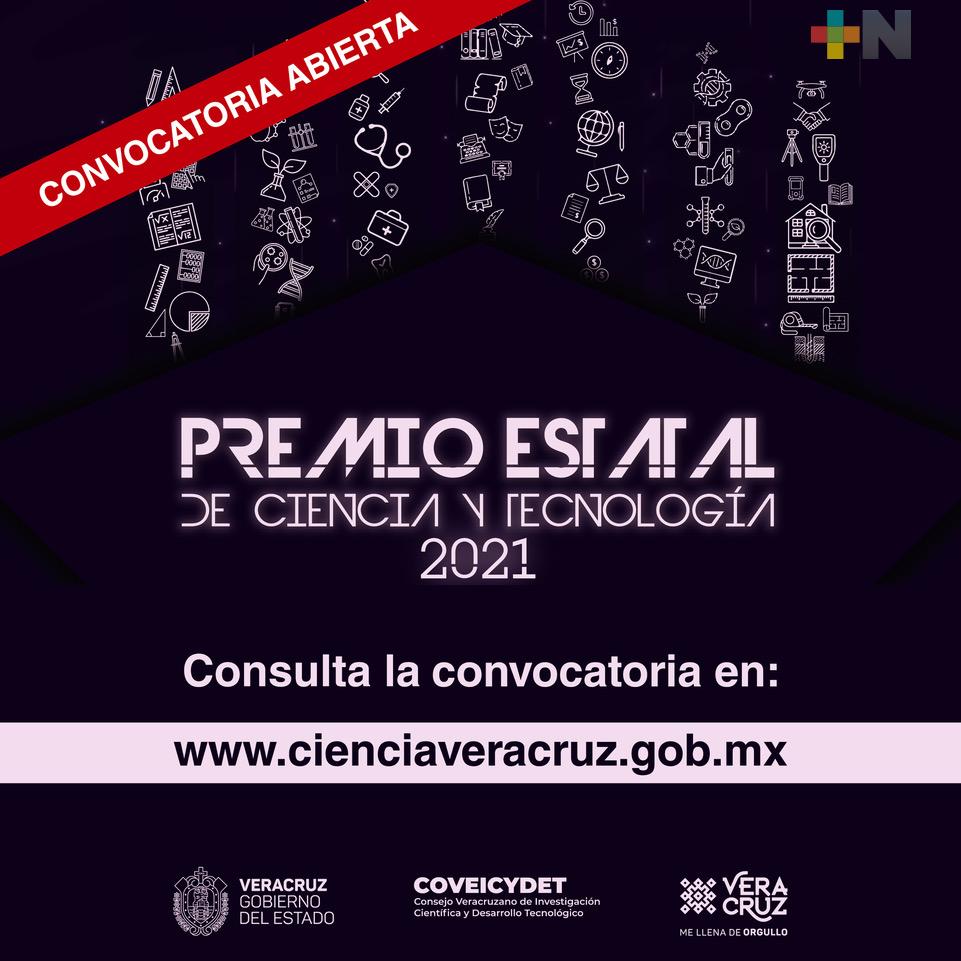 COVEICYDET abrió la convocatoria del Premio Estatal de Ciencia y Tecnología 2021