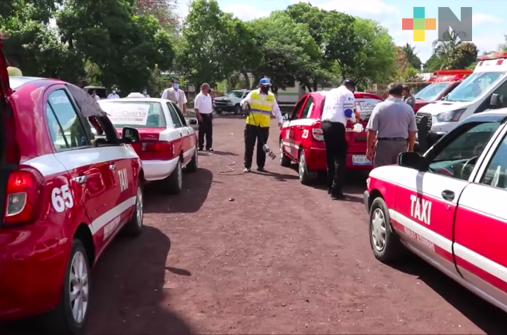 En Soledad de Doblado se realizó desinfección de unidades de transporte público