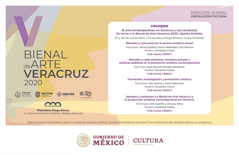 Presenta IVEC jornada académica de la V Bienal de Arte Veracruz 2020