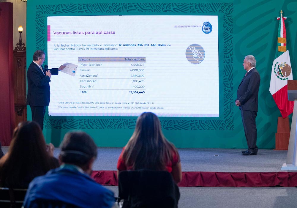 Continúa llegada de vacunas contra COVID-19; esta semana México recibirá un millón 845 mil 275 dosis