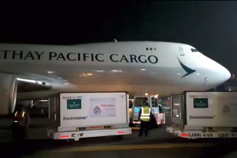 Procedentes de China, llegaron 65 mil dosis de vacunas CanSino Biologics a México