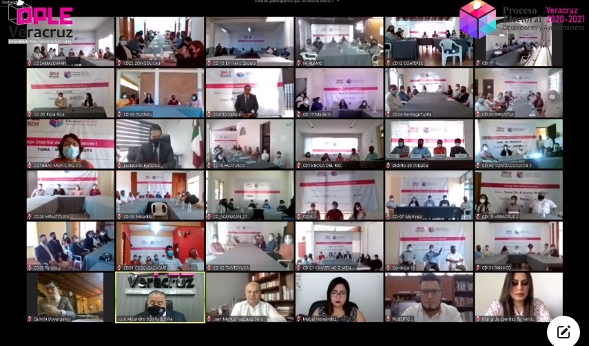 En ceremonia virtual toman protesta a Consejeros Municipales del OPLE de los 212 municipios veracruzanos