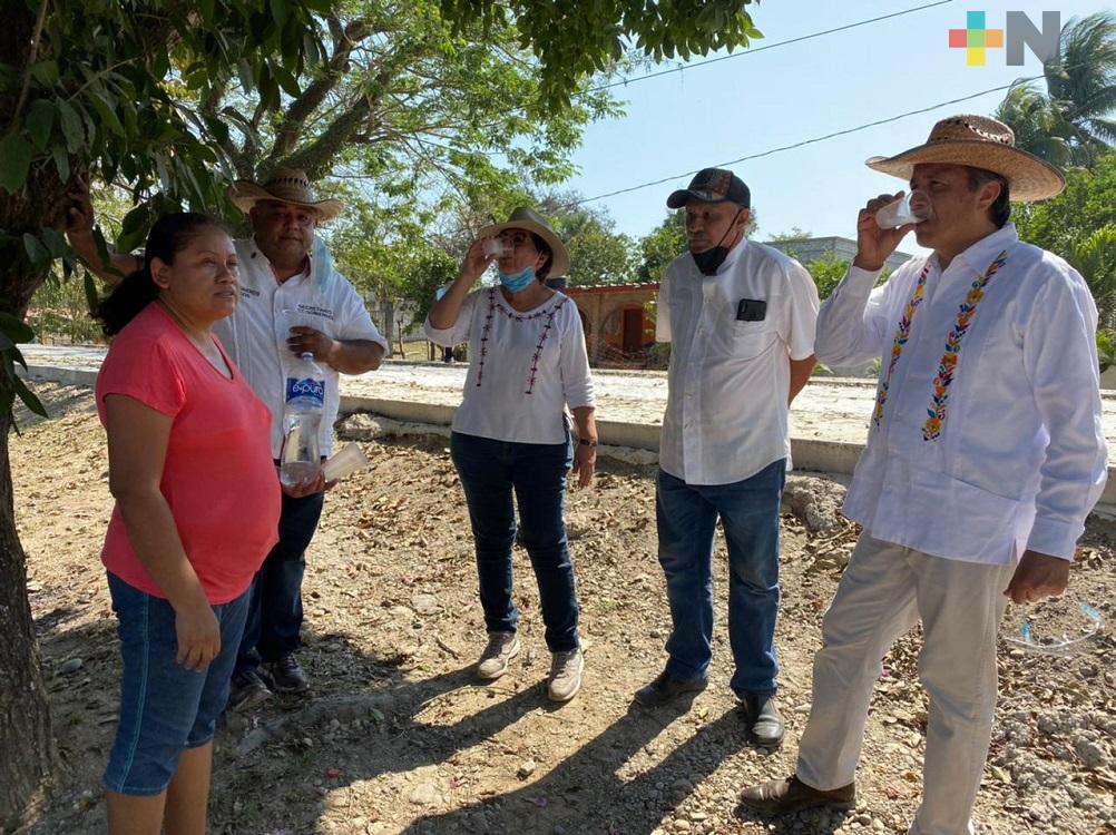 Gobernador Cuitláhuac García inauguró pozo de agua en Tlacojalpan