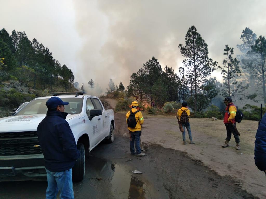 Fuerzas de tarea combaten incendio en el Pico de Orizaba