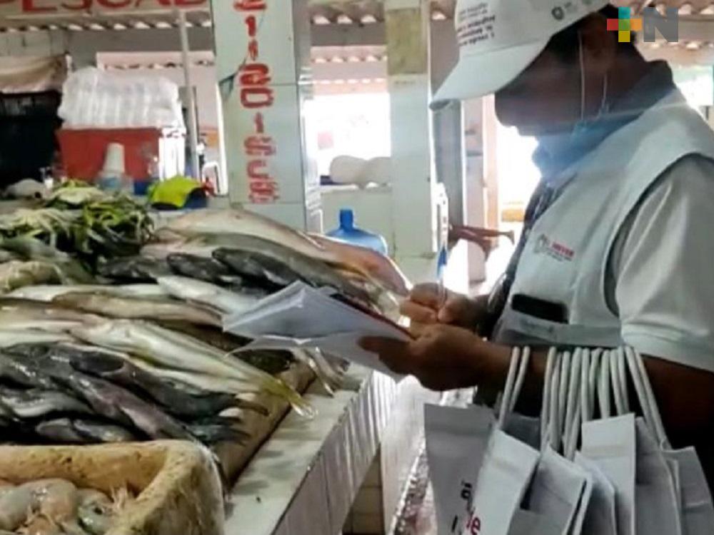 Jurisdicción Sanitaria XI de Coatzacoalcos realizaron recorrido en mercado de mariscos
