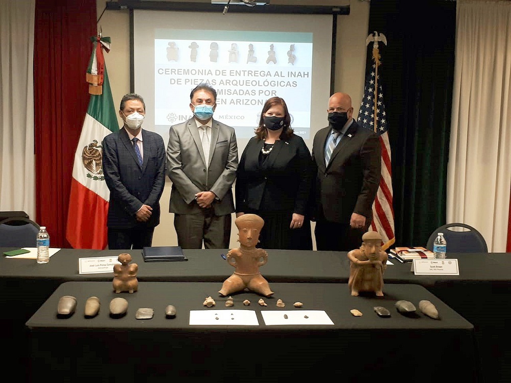 Regresaron a México 280 piezas arqueológicas en el marco de colaboración México–Estados Unidos