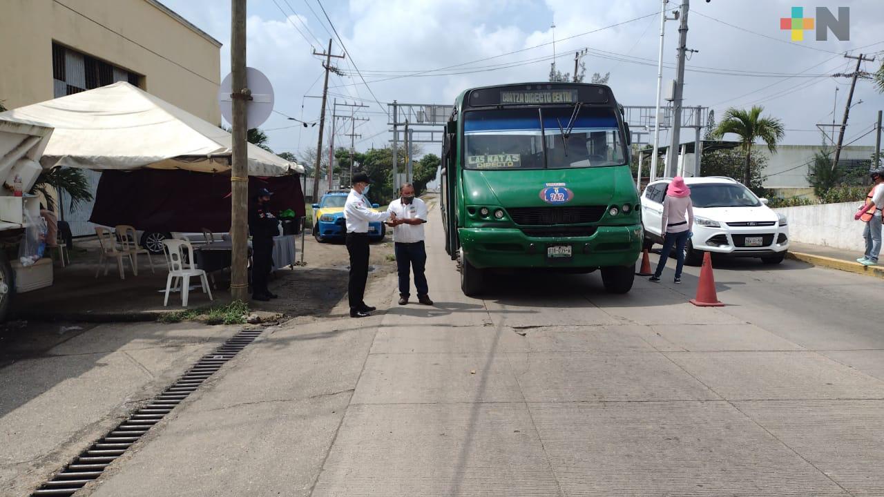 En tres meses, SSP desinfectó 25 mil unidades de transporte público, en Coatzacoalcos