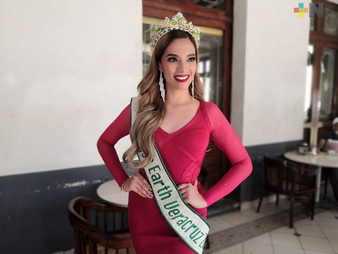 Con formación en Marina Mercante, Amairani Sosa se convirtió en señorita Miss Earth Veracruz 2021