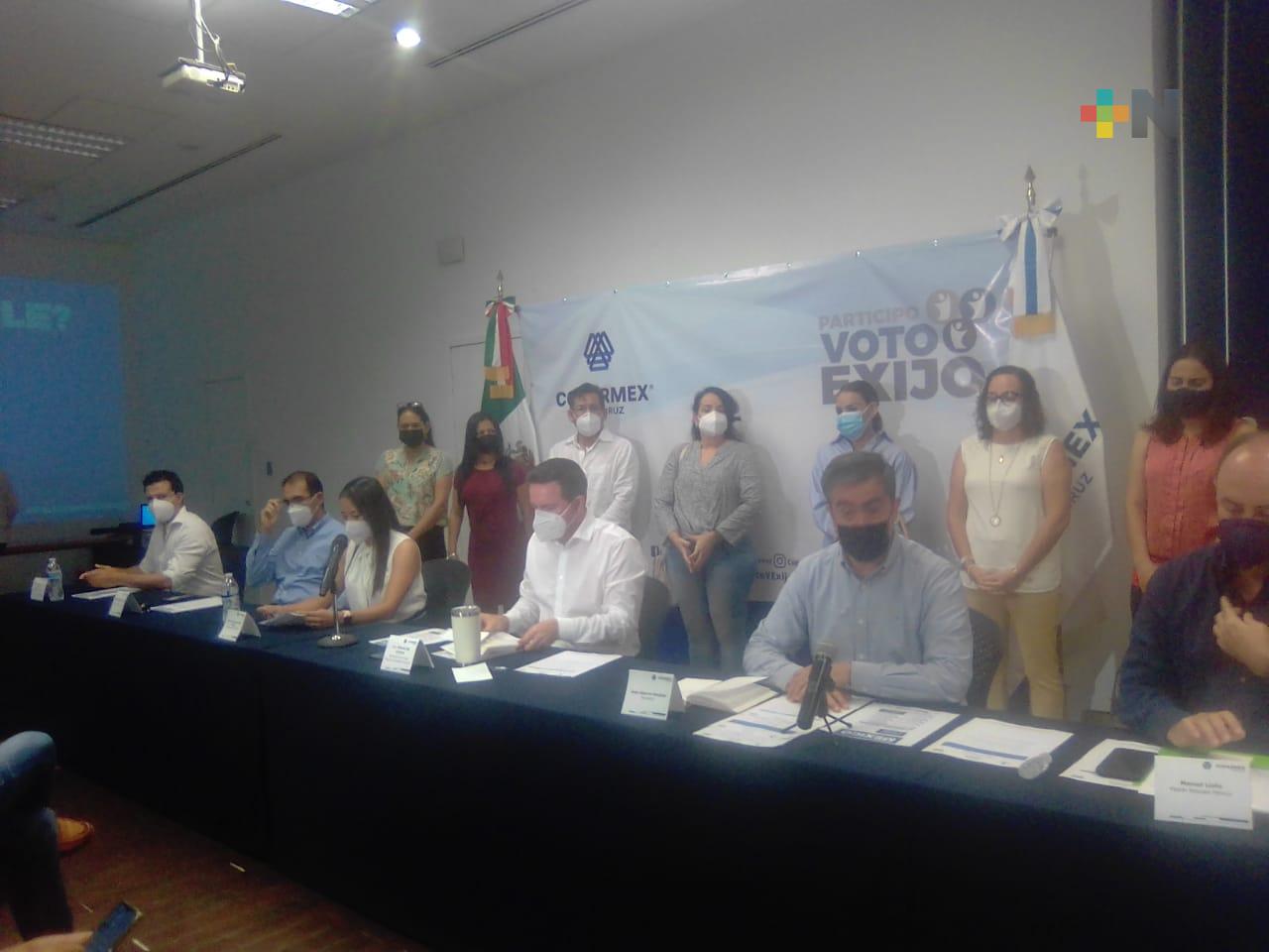 Manifiesto por México planteará temas prioritarios a candidatos: Coparmex Veracruz