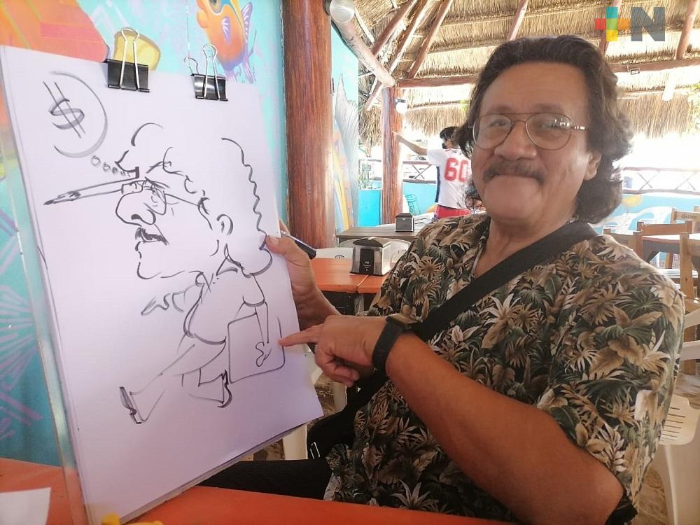 Caricaturista Antonio Velázquez regresó a Coatzacoalcos; ciudad que lo impulsó en el mundo del arte