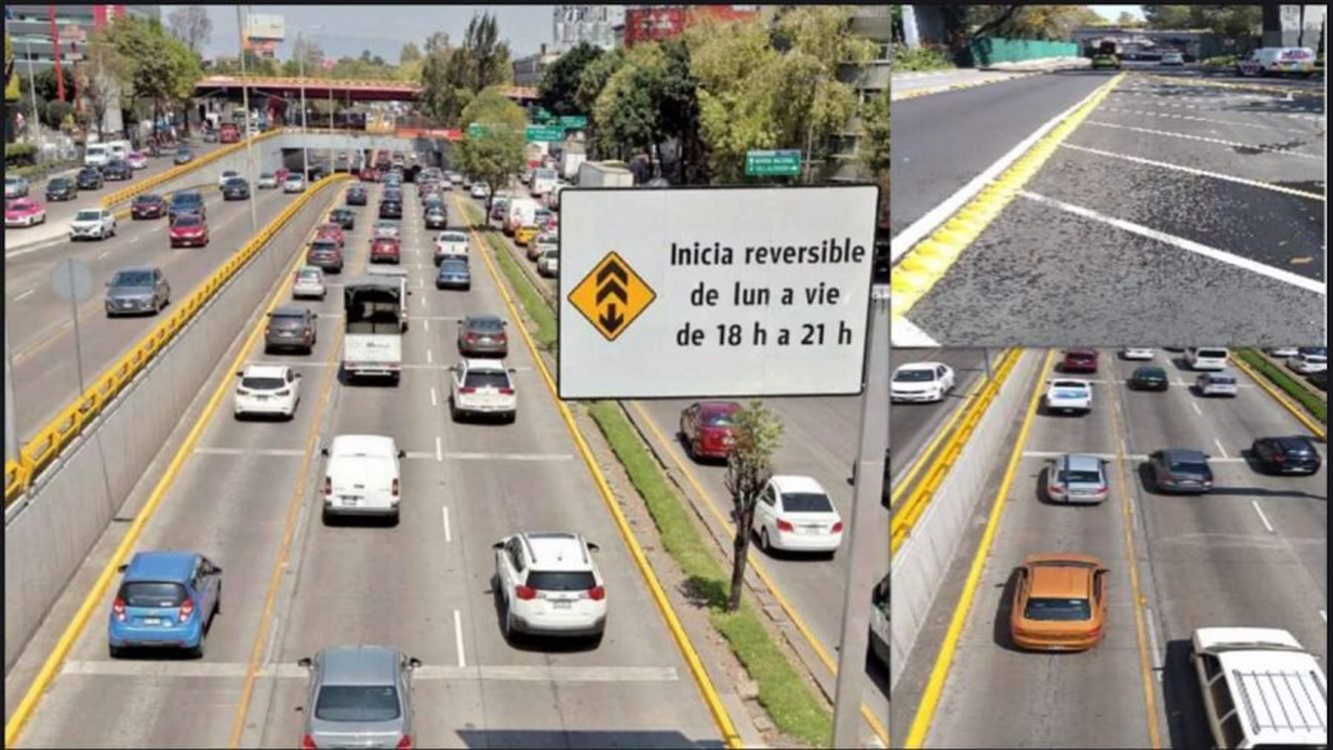 Carriles reversibles con horarios adaptativos, reducirían 40 por ciento del tráfico en horas pico en CDMX