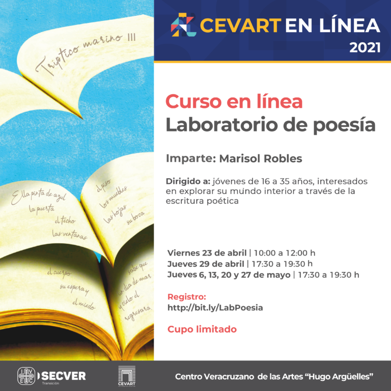 Invita CEVART a participar en el curso en línea “Laboratorio de poesía”