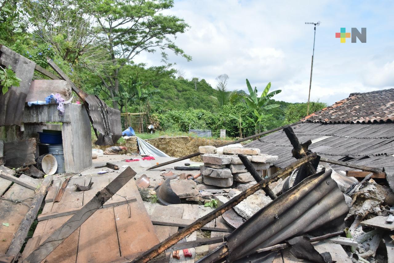 Grieta dañó viviendas de Tlapacoyan