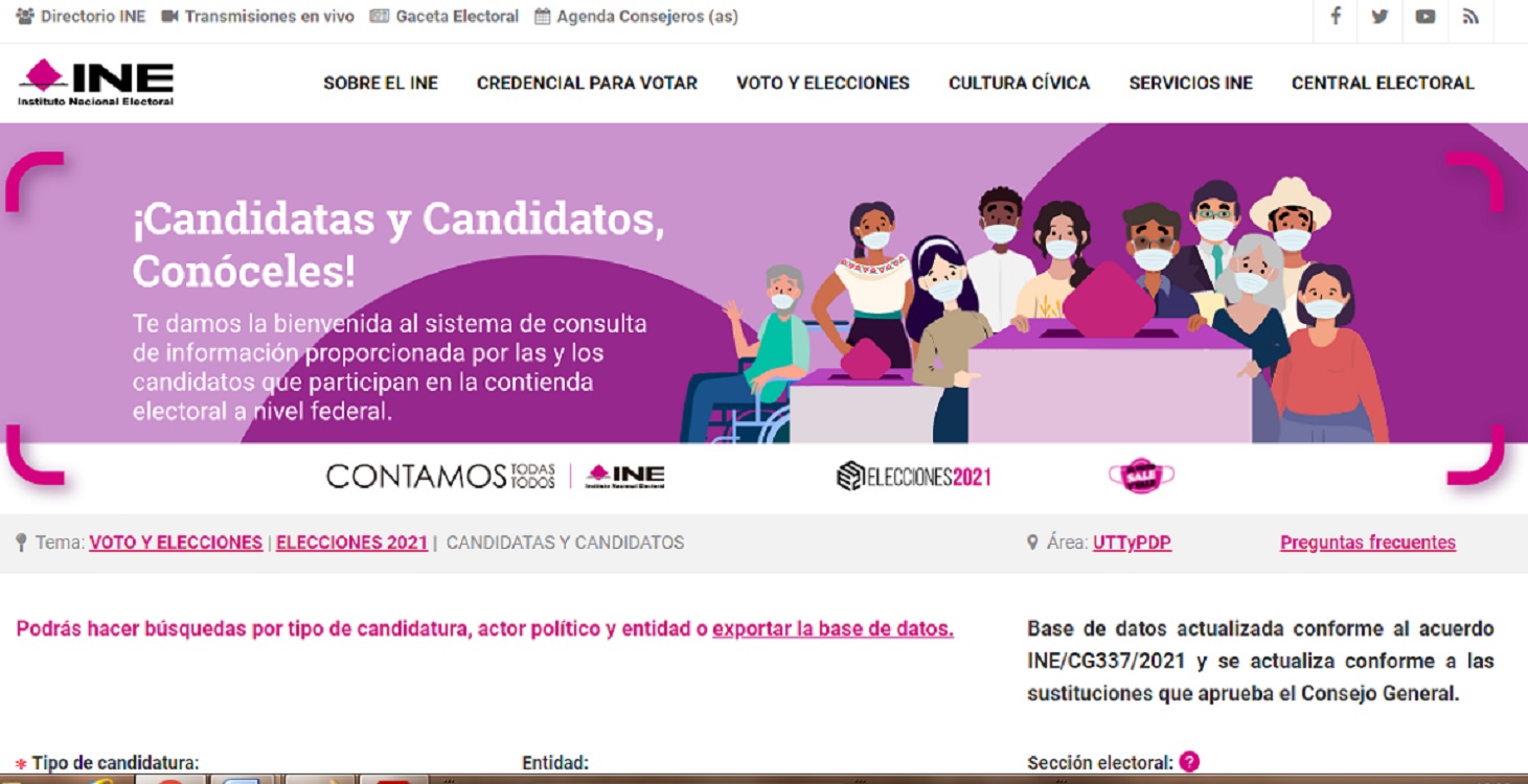 INE creó sistema de consulta “Candidatos y candidatas, conóceles”