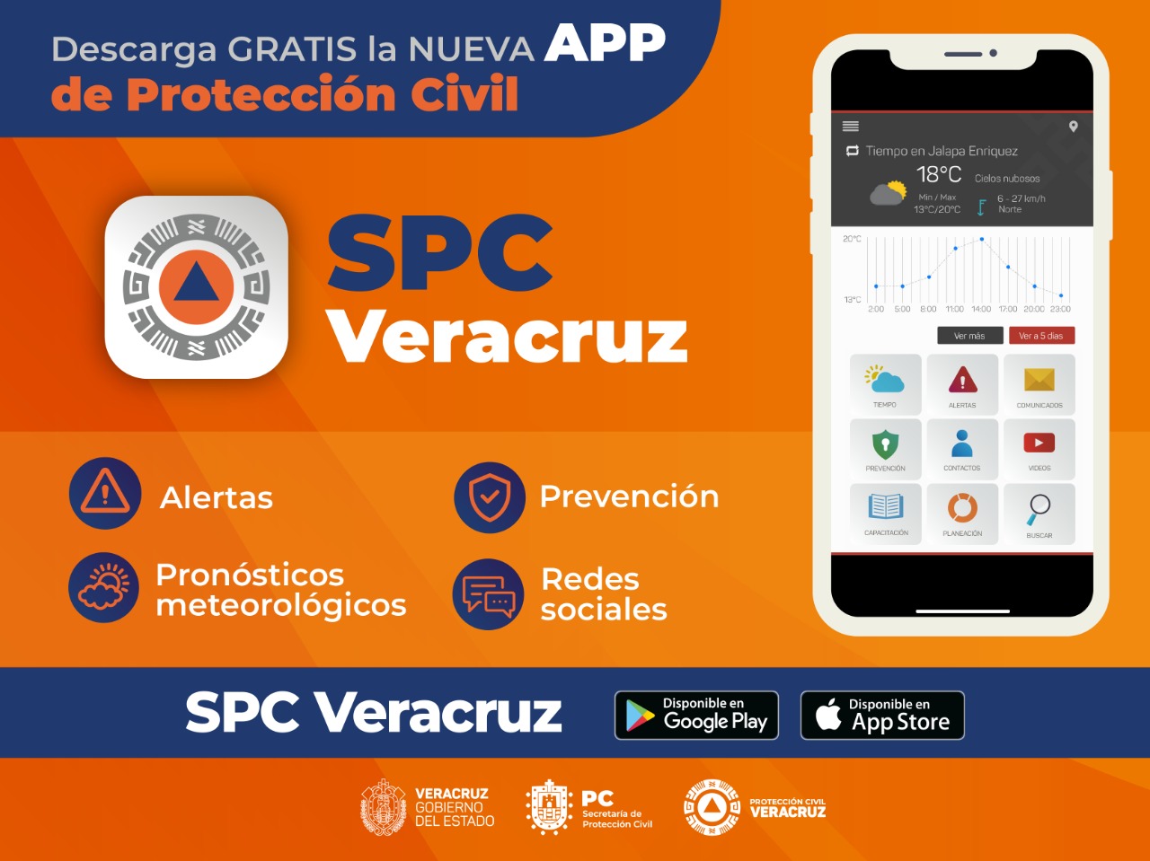 Aplicación SPC Veracruz brinda información en materia de Protección Civil