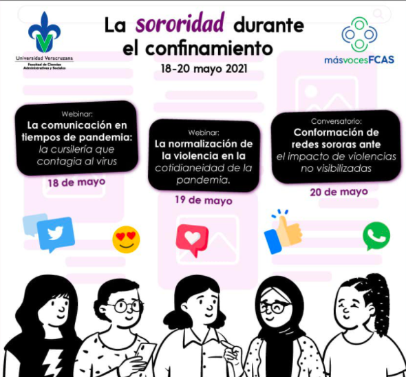 Universidad Veracruzana llevará a cabo un conversatorio sobre sororidad durante el confinamiento