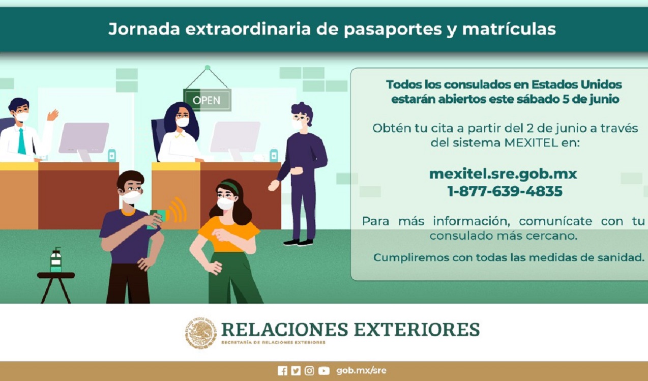 5 de junio, jornada extraordinaria para tramitar pasaportes y matrículas en la red consular en EE.UU