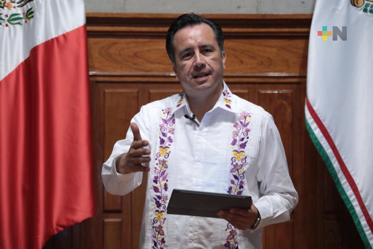 Informa gobernador Cuitláhuac García sedes y fechas para vacunación en 107 municipios veracruzanos