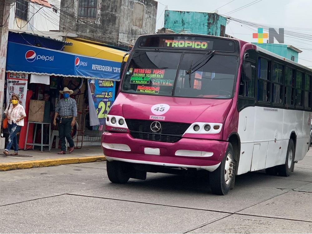 En Coatzacoalcos, rutas del servicio de transporte urbano se siguen reactivando