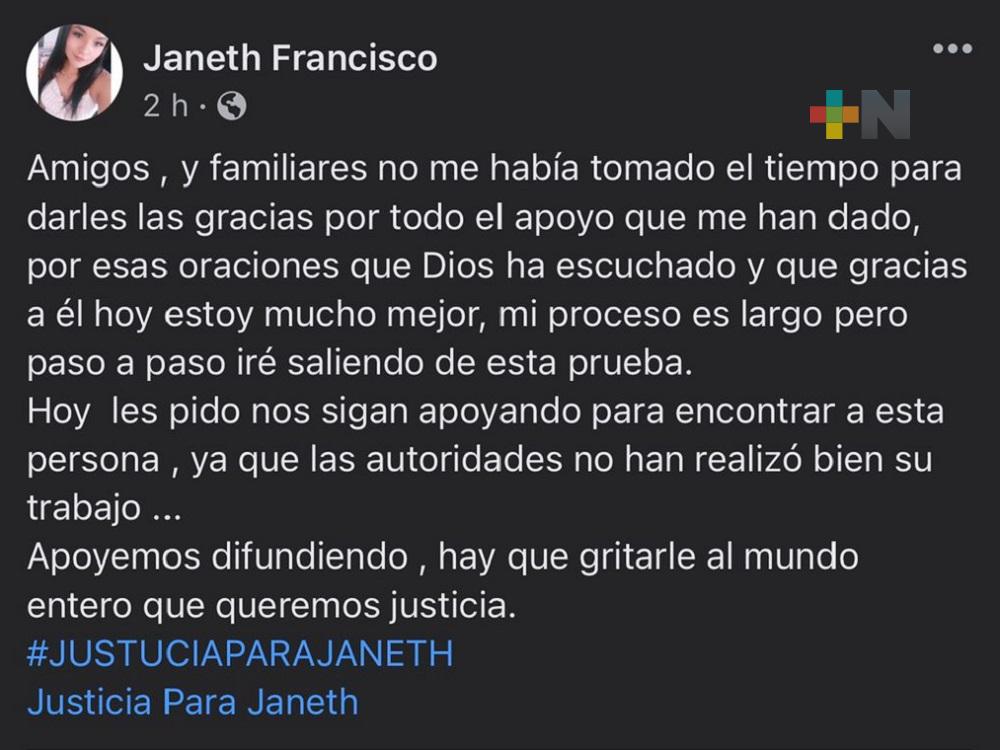 En Coatzacoalcos, víctima de intento de feminicidio reapareció para pedir justicia