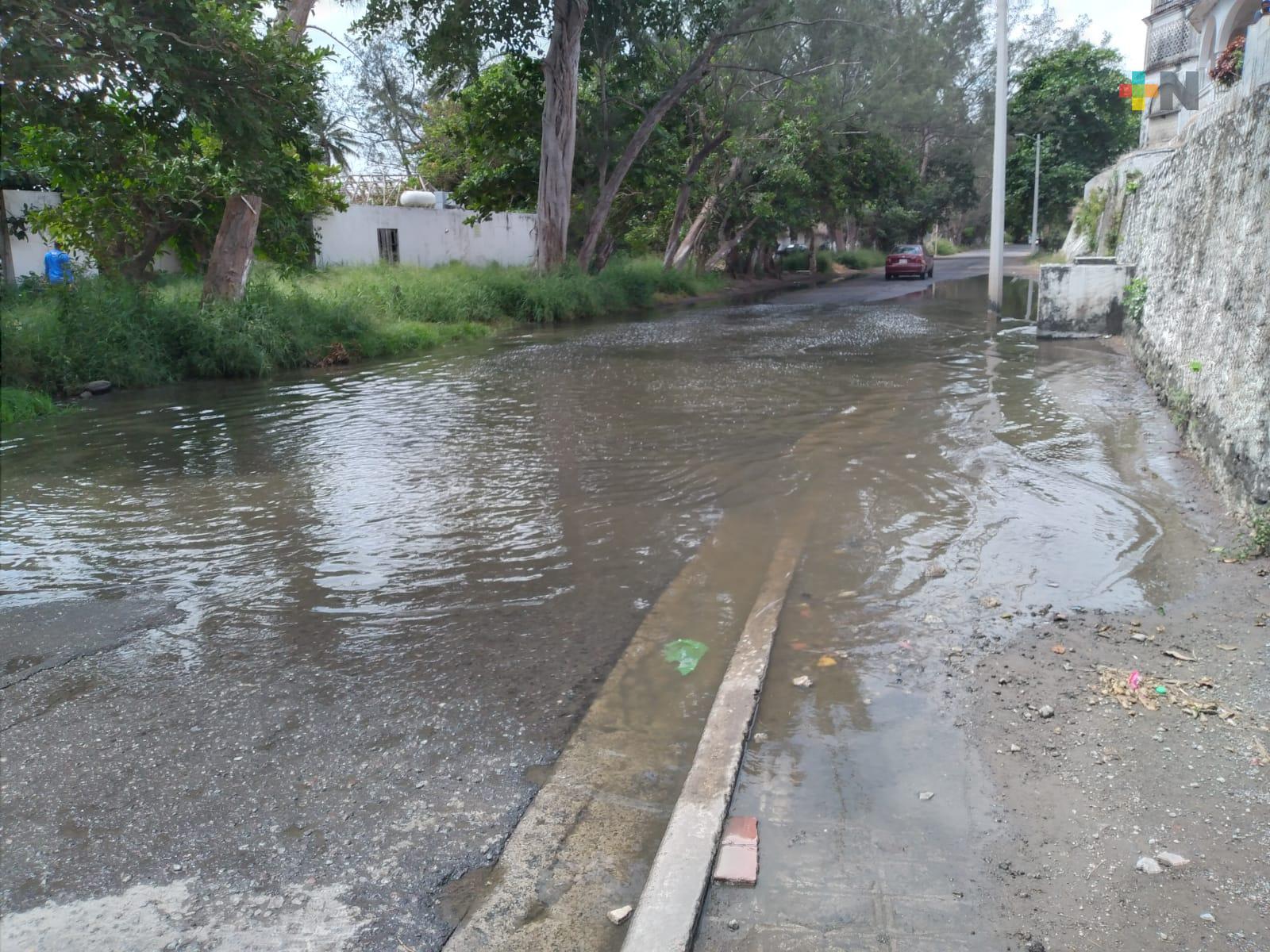 Denuncian fuga de aguas negras en fraccionamiento Mocambo en Boca del Río