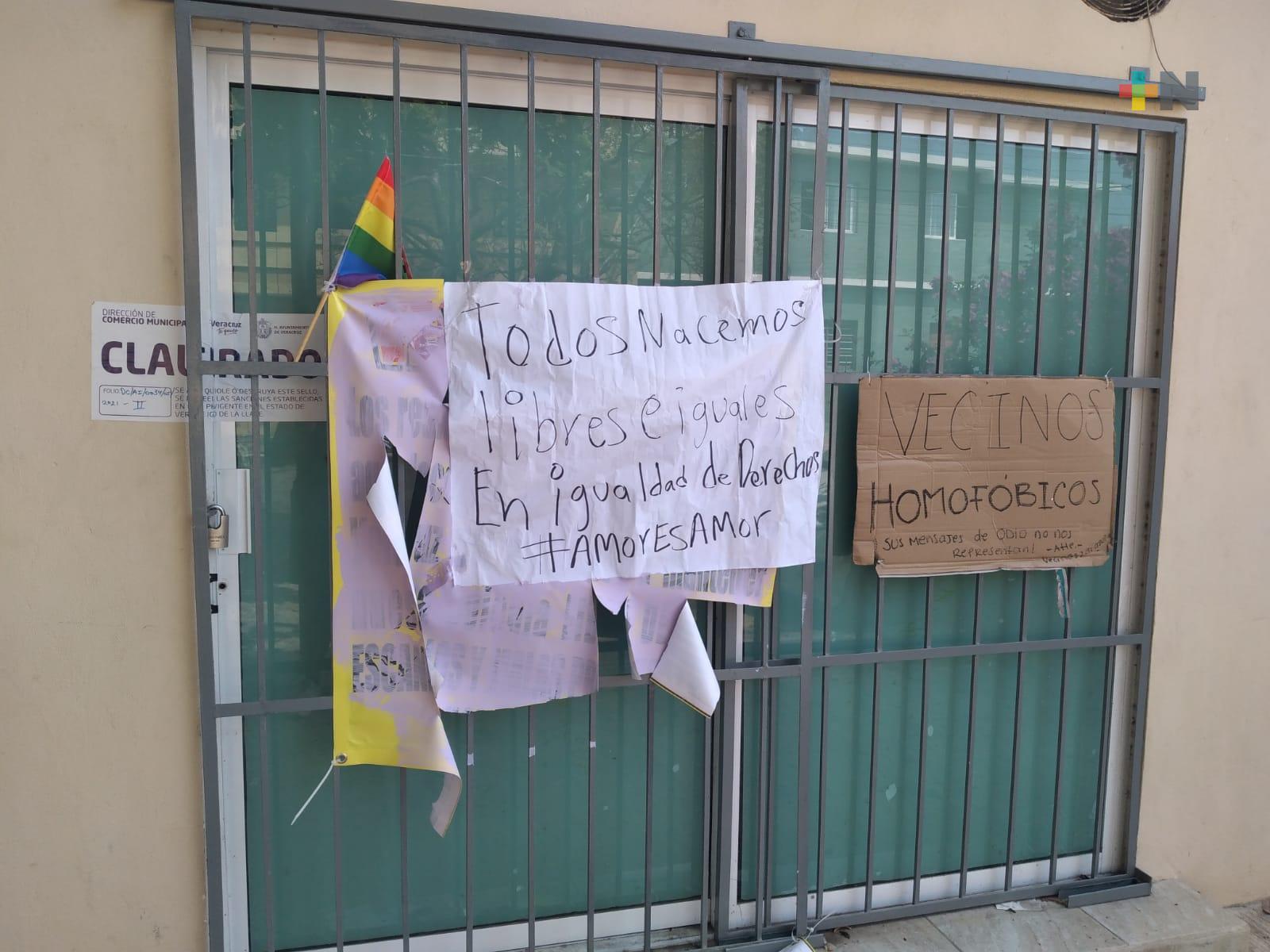 Reprueban mensaje de odio hacia personas homosexuales en bar del municipio de Veracruz