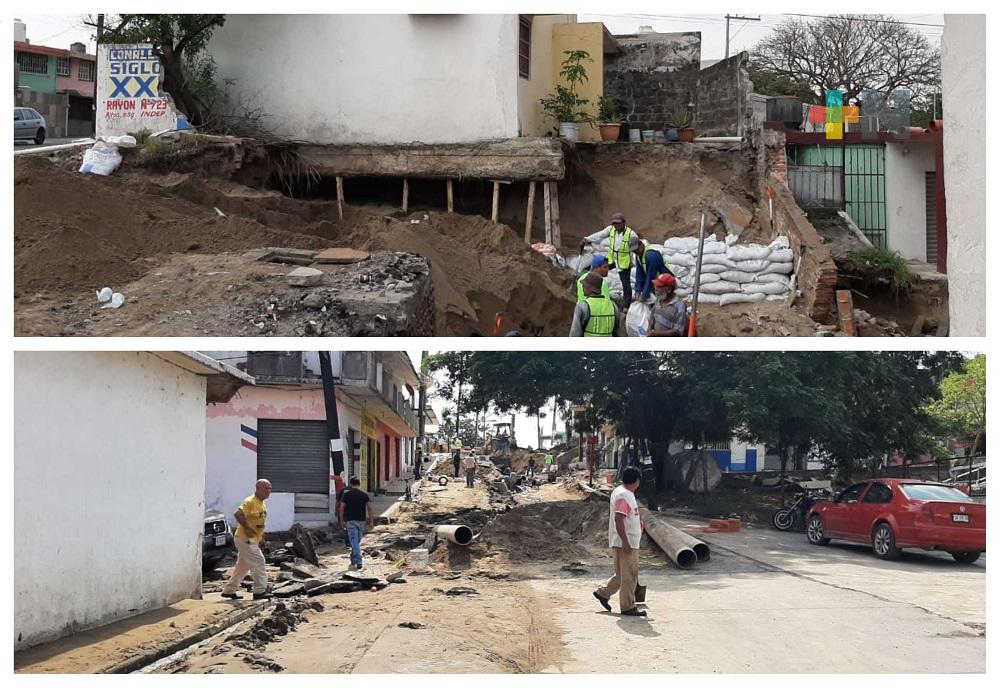 Megafuga de agua en colonia Playa Linda de Veracruz