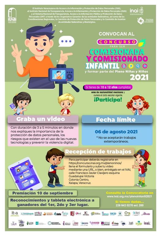 IVAI invita a participar en el Concurso para ser «Comisionado y Comisionada infantil» y formar parte del pleno de niños y niñas 2021