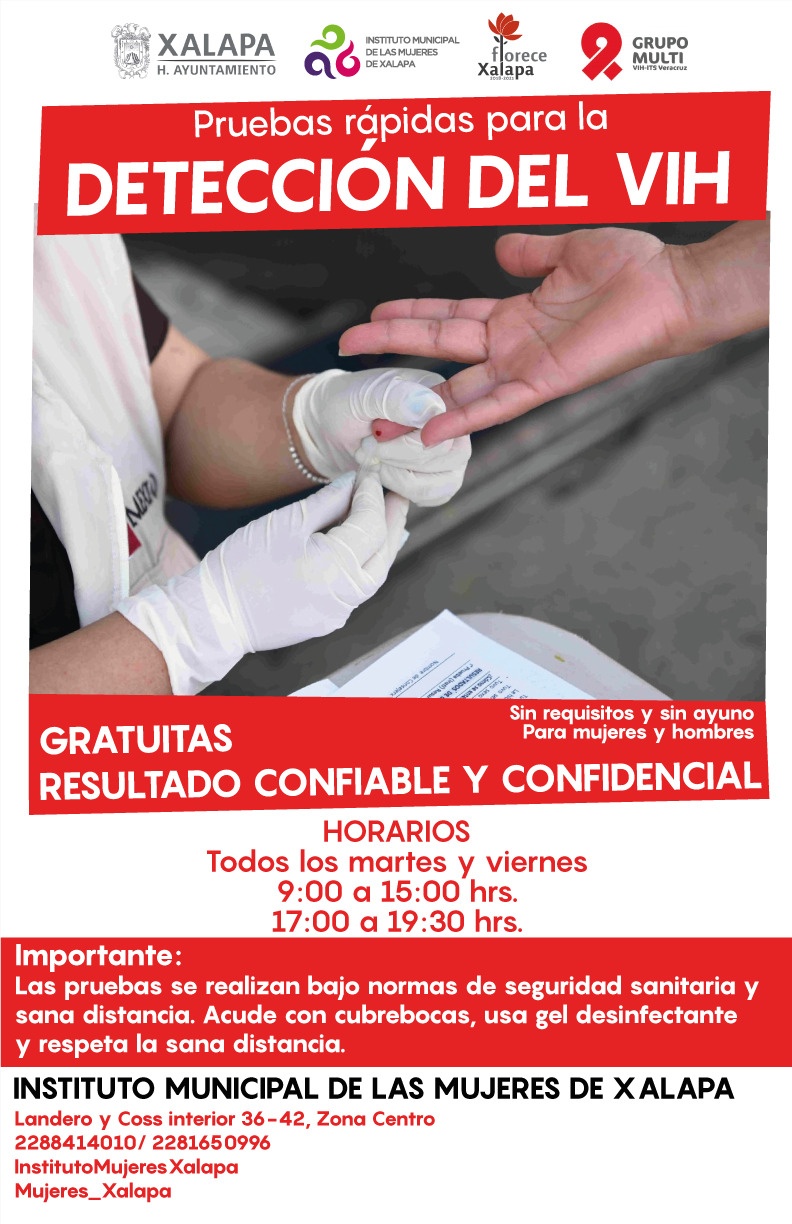 Instituto Municipal de las Mujeres de Xalapa realiza pruebas gratuitas de VIH