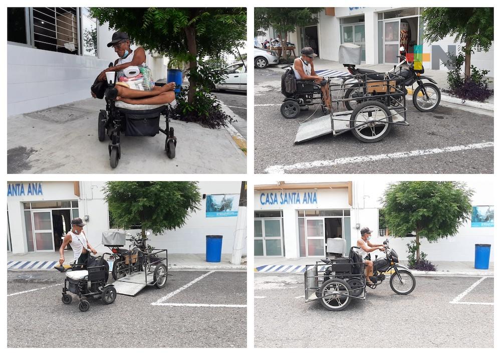 A pesar de discapacidad, con motocicleta adaptada ha recorrido el continente americano