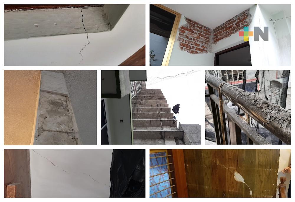 Construcción de edificio en Veracruz ha afectado a vivienda; temen que daños sean mayores