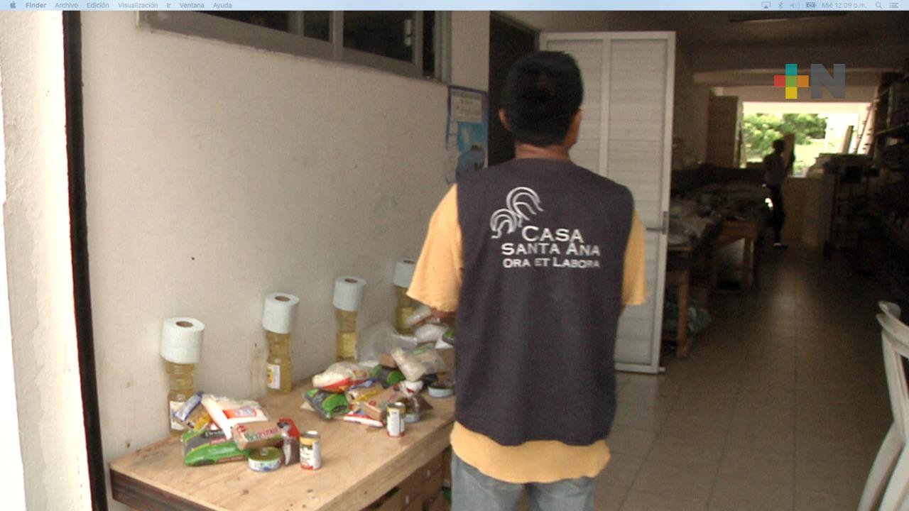 Disminuye la demanda de despensas en Casa Santa Ana de Boca del Río
