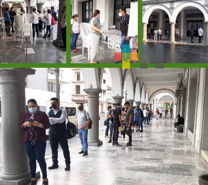 Con dos horas de atraso, abrió casilla especial en los bajos del palacio municipal de Veracruz