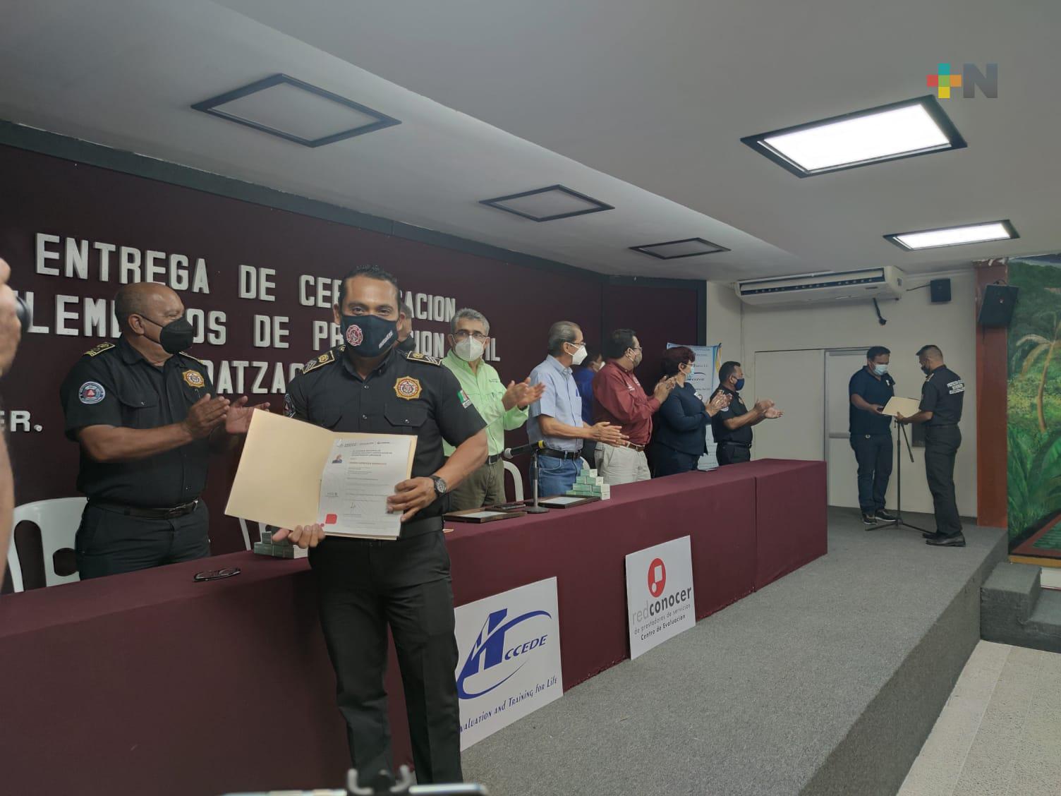 Elementos de Protección Civil de Coatzacoalcos fueron certificados en atención prehospitalaria